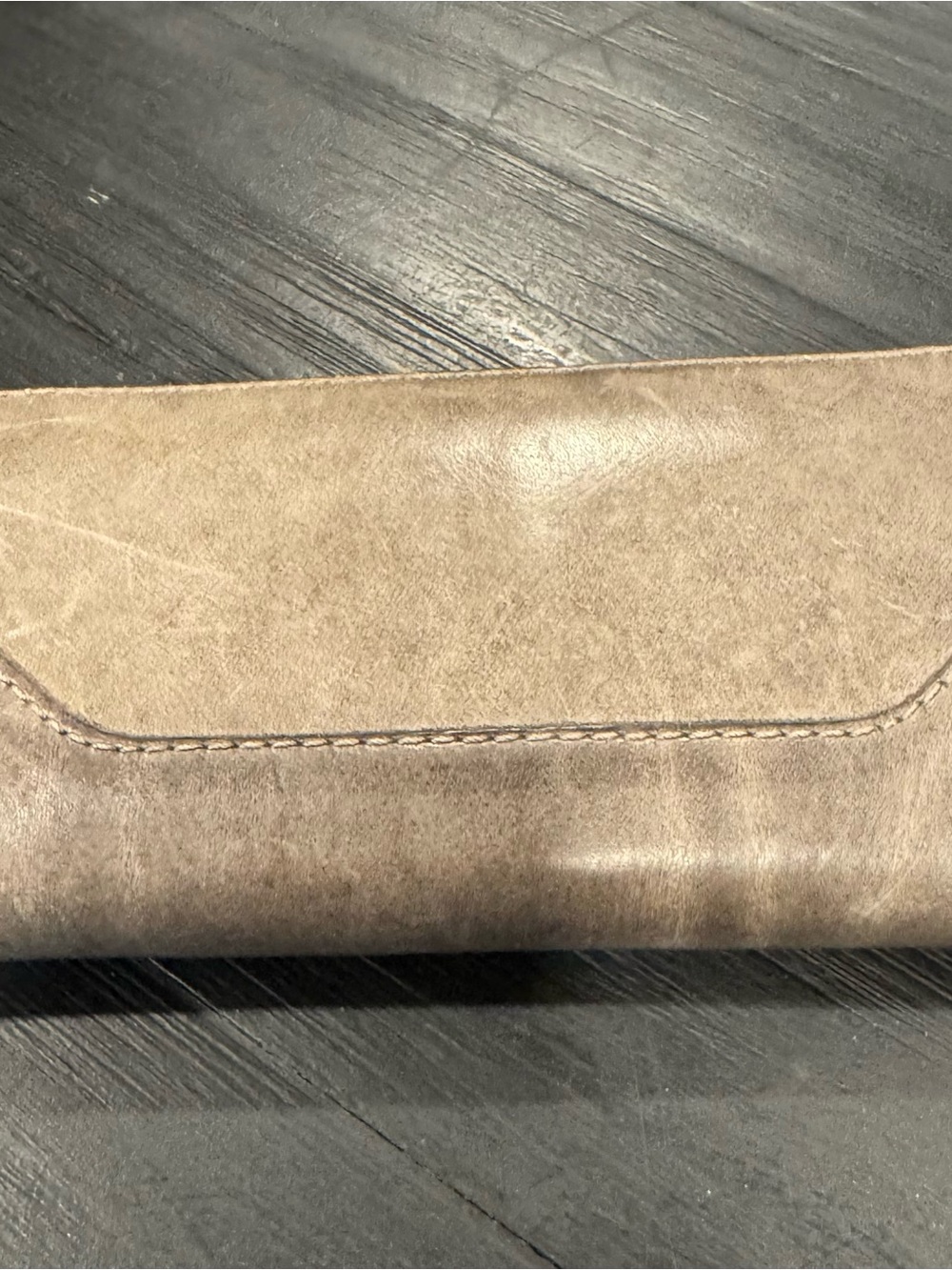Frye Grey Leather Zip Wallet